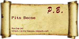 Pits Becse névjegykártya